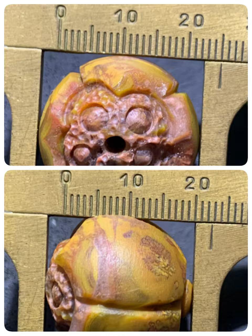 精美亚光原皮冰飘战国红玛瑙手工俏色巧雕莲子随形珠一颗！