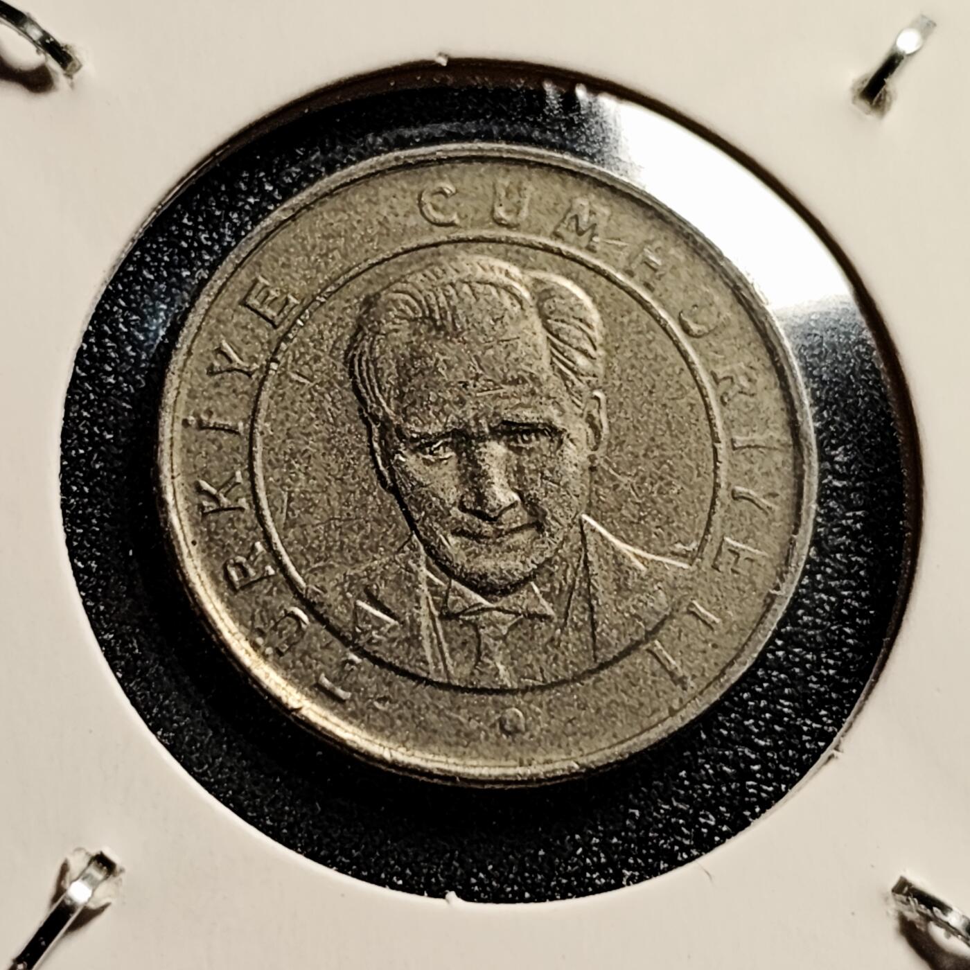 泉币菌-第45场-周末精品福利场 土耳其２５新库鲁 铜镍硬币 21.5ｍｍ