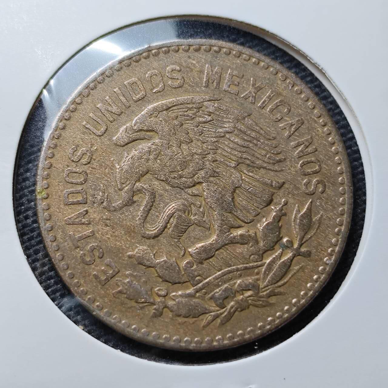 KK钱币收藏小铺 第305期 2月预留时间 周末发货 1956墨西哥50分 酋长铜币