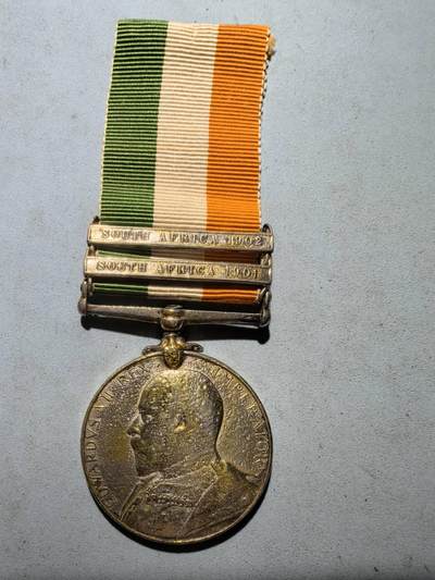 盛世勋华——麦稀奇收藏嘉年华 号角文化勋章邮票专场拍卖第263期 - 英国1899-1902年布尔战争奖章 国王版 两铭条 银制 实发带原刻名