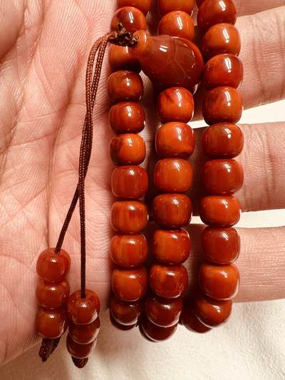 玉石翡翠玛瑙｜拍卖专场 瓦西南红双色108老型佛珠串｜配凉山州检证书