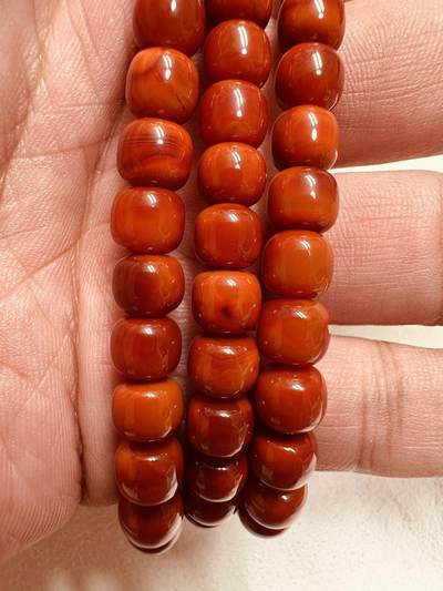 玉石翡翠玛瑙｜拍卖专场 瓦西南红双色108老型佛珠串｜配凉山州检证书