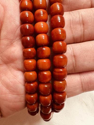 玉石翡翠玛瑙｜拍卖专场 瓦西南红双色108老型佛珠串｜配凉山州检证书