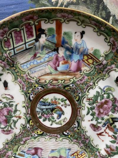 海外回流精品拍卖（五一专场） 法国回流清代广彩盘子（直径20.1cm）