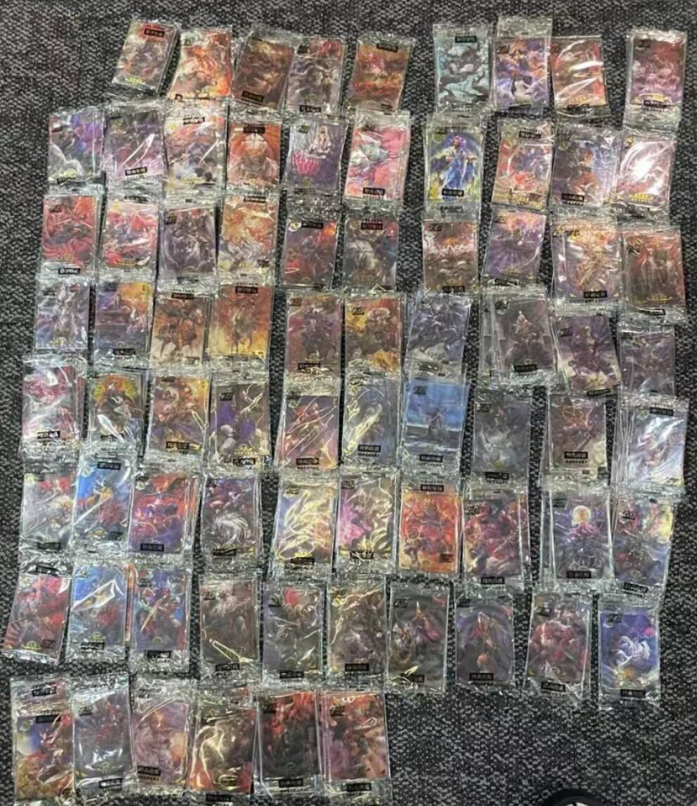 龙虎卡牌第44场 （无佣金，满120包邮，欢迎送拍） 【原袋】粗闪75张全 段磊（午夜猴子） 封神系列大全套（精美绝伦 凑齐不易 收藏佳品）