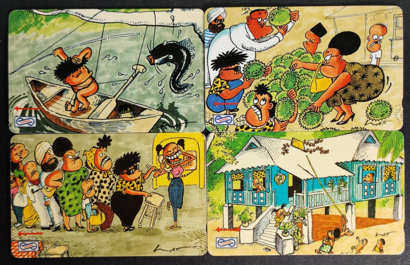 公藏第50期裸卡拍卖 马来西亚GPT新卡（卡通人物）4全带册。