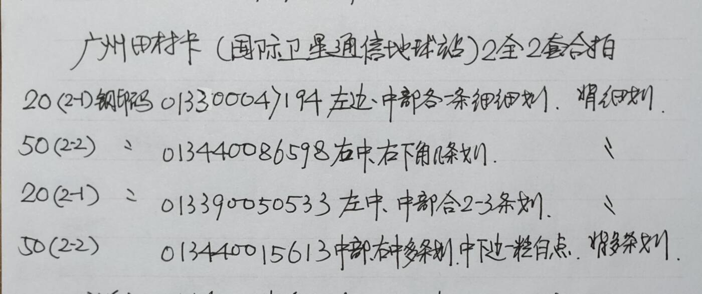 公藏第50期裸卡拍卖 广州田村卡（J17  国际卫星通信地球站）2全2套合拍，品相钢印码见描述。
