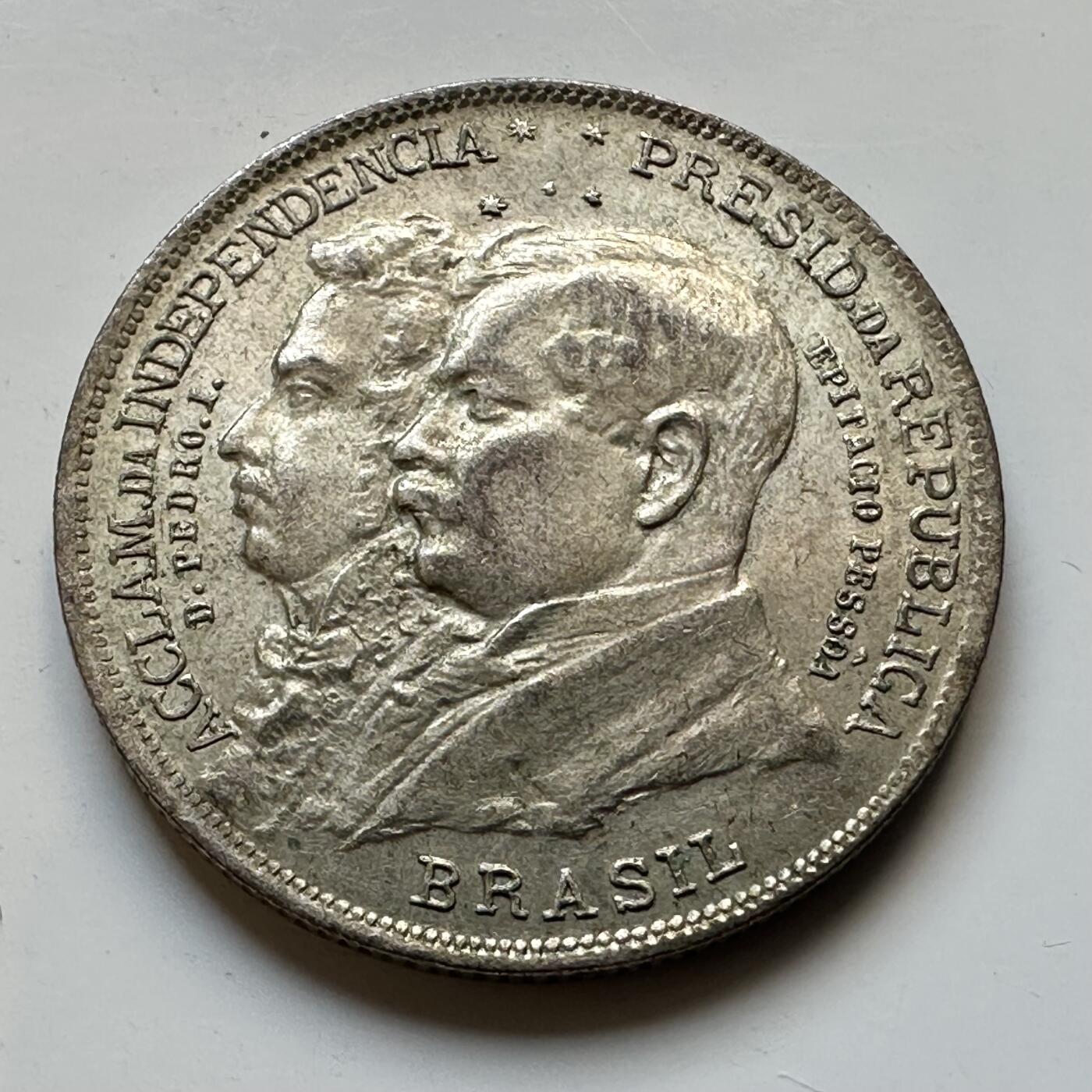 🌹外币初藏🌹🐯2025年第70场  每周二四六晚8️⃣点 接代拍 巴西1922年独立百年2000瑞斯纪念银币