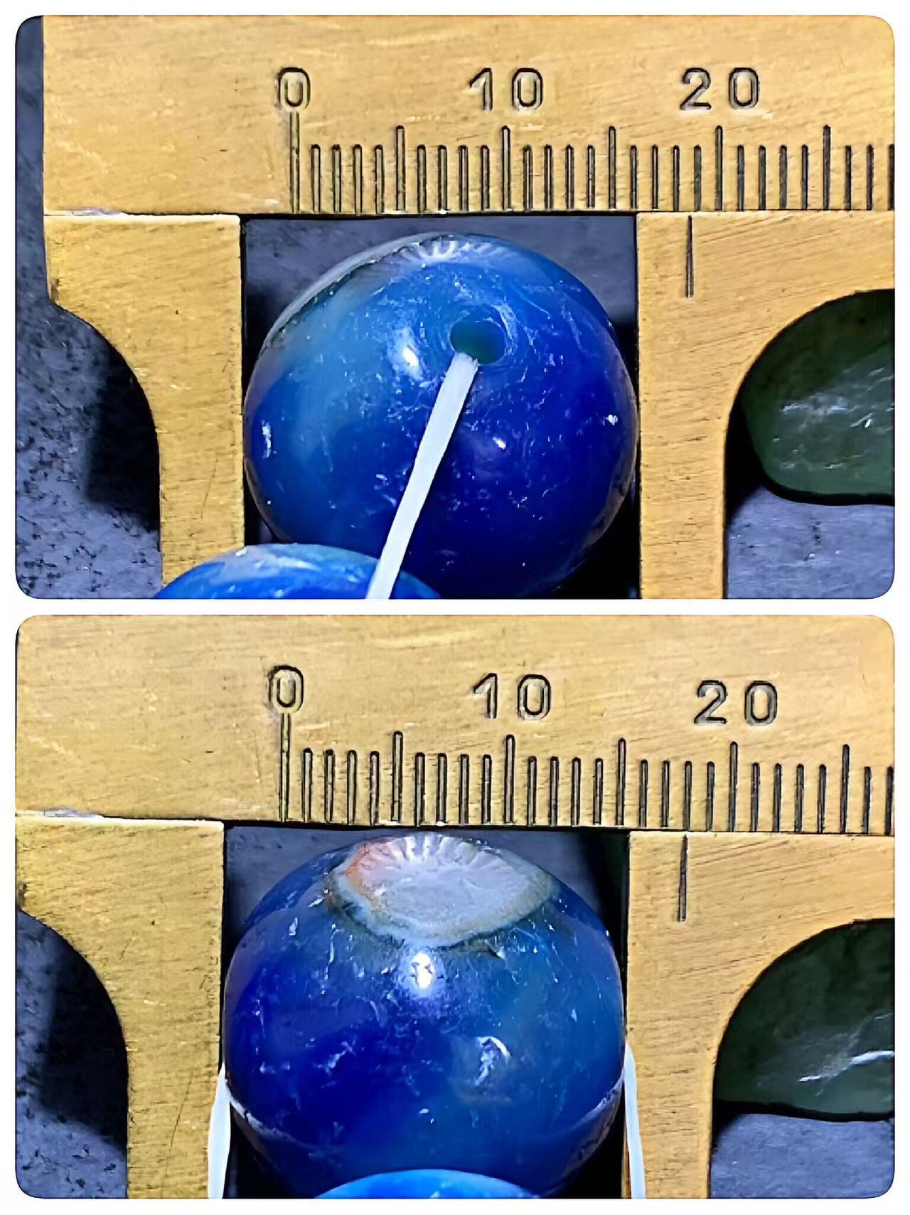 高玉化缠丝玛瑙随形珠一对 风化纹 孤品对珠 玉质通透 收藏级