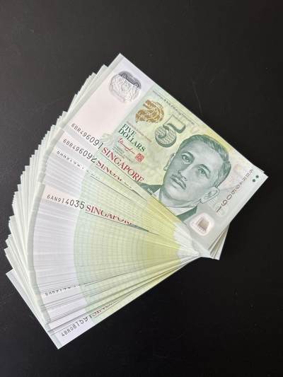 全新刀拆新加坡5元塑料钞尚达曼签名，标价为单张，号码随机 - 全新刀拆新加坡5元塑料钞尚达曼签名，标价为单张，号码随机