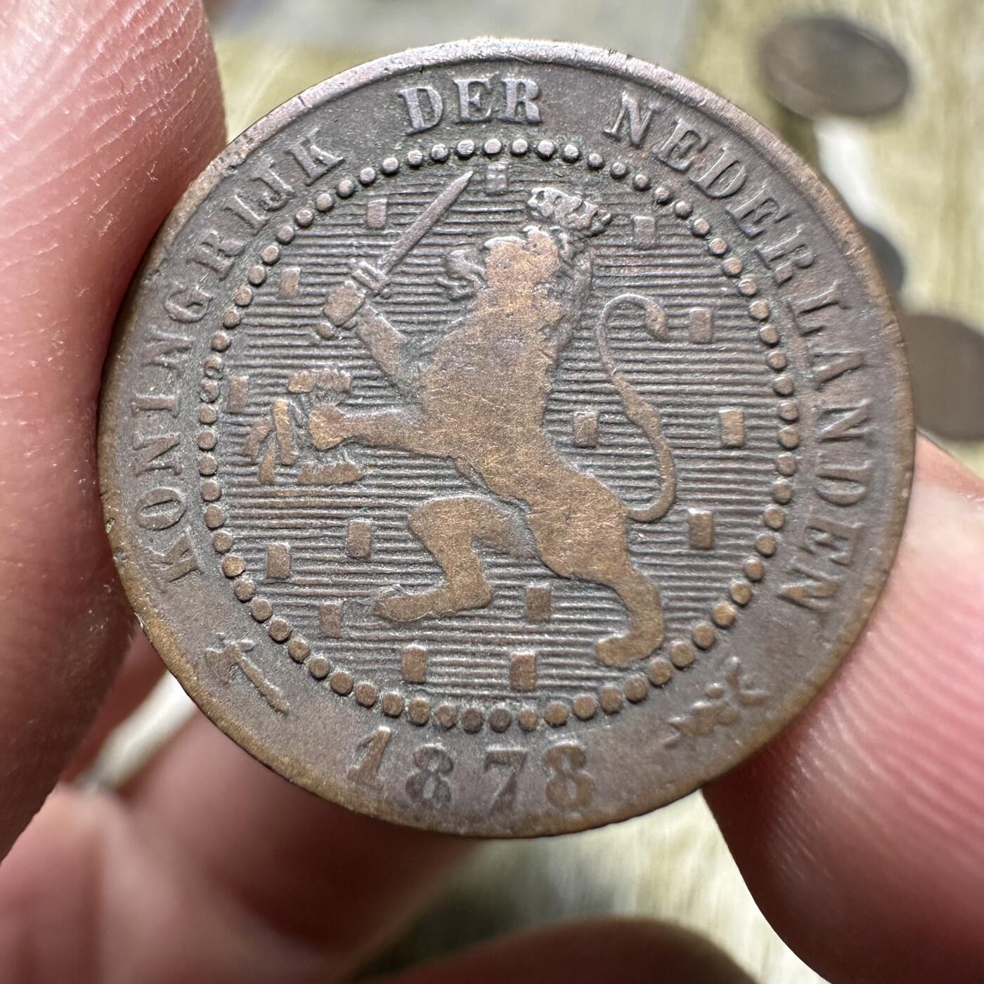 章，世界钱币 荷兰1分，1878年 品相不错，少见