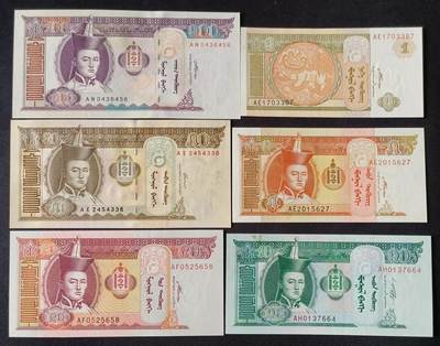 【游宝拍卖】乙巳蛇年53期 周六集拍 - 蒙古-100/50/20/10/5/1图格里克【全新UNC/UNC-】