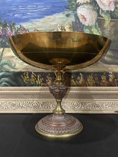 海外回流精品拍卖（五一专场） 法国回流铜托盘摆件（高16cm，直径18.5cm）