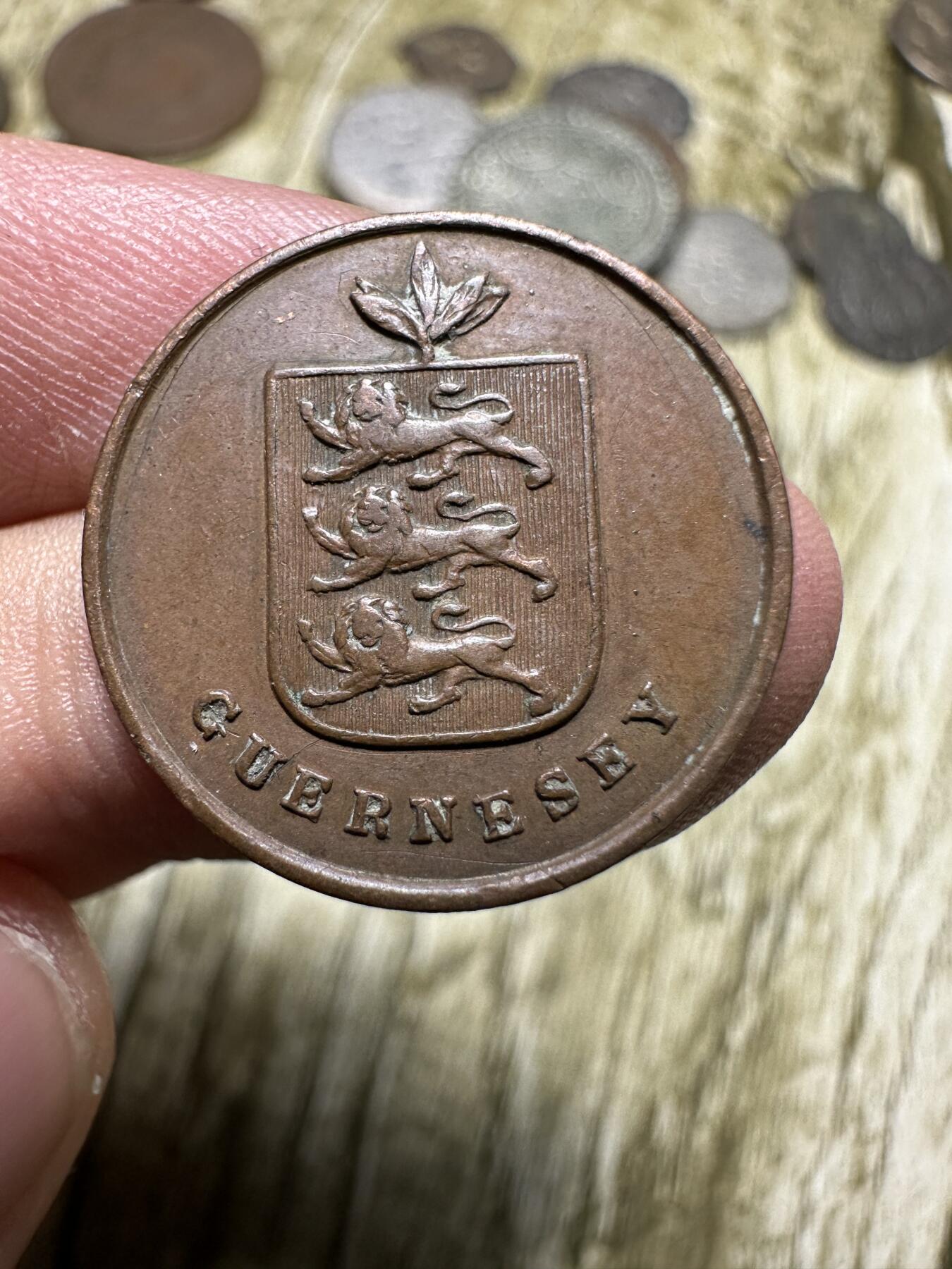 章，世界钱币 英属根西岛1道布 ，1830年，初始年份，极品