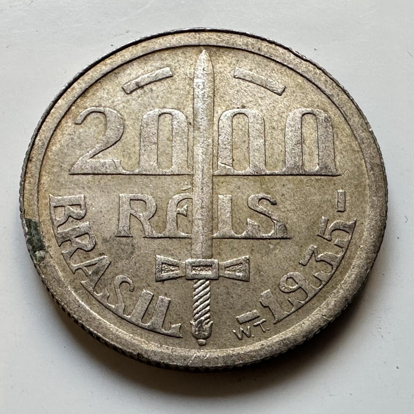 🌹外币初藏🌹🐯2025年第70场  每周二四六晚8️⃣点 接代拍 巴西1935年利马元帅2000瑞斯银币