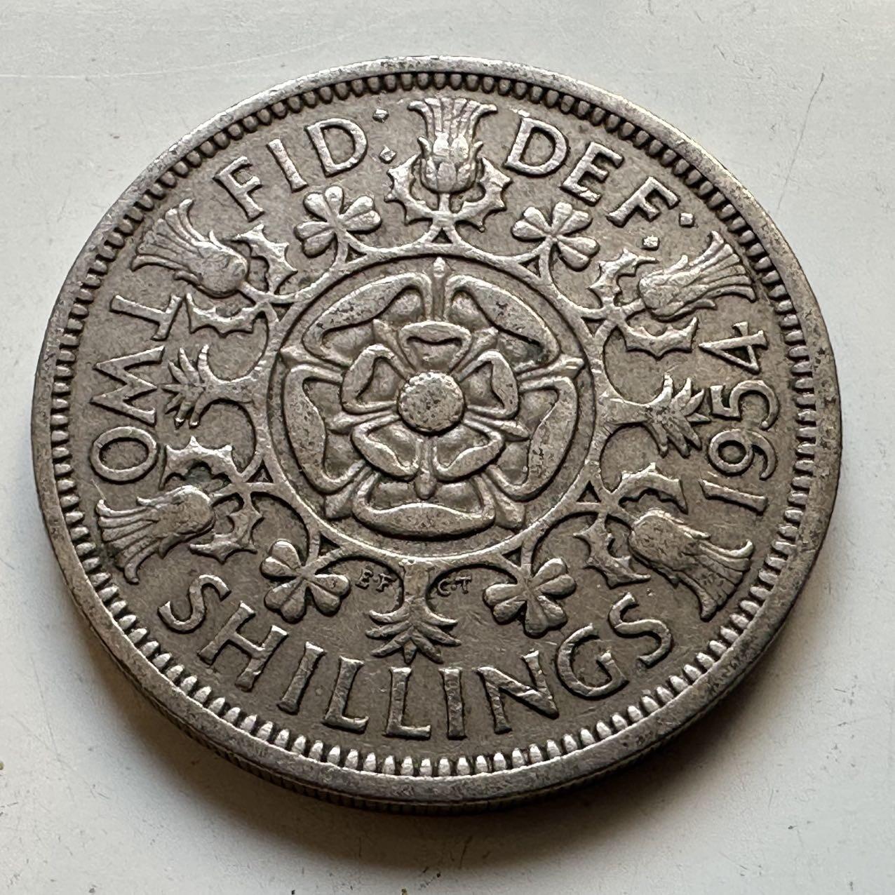 🌹外币初藏🌹🐯2025年第70场  每周二四六晚8️⃣点 接代拍 英国1954年两先令