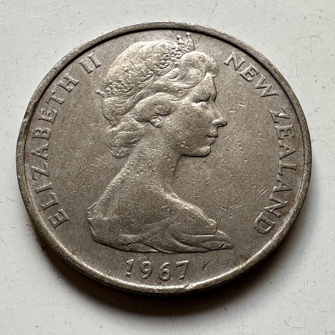 🌹外币初藏🌹🐯2025年第70场  每周二四六晚8️⃣点 接代拍 新西兰1967年十分一先令 双面值