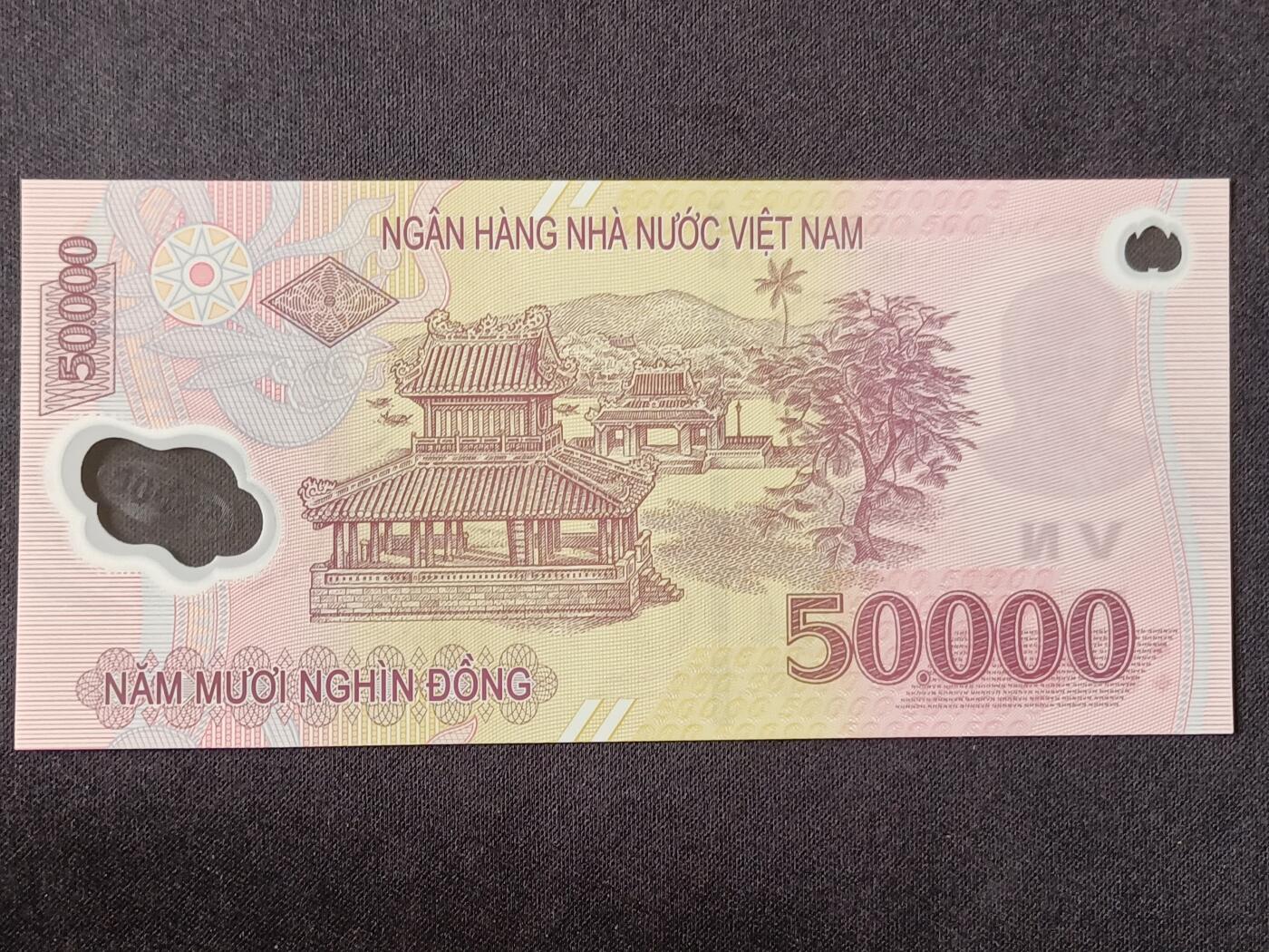 【游宝拍卖】乙巳蛇年53期 周六集拍 越南-50000元【塑钞版 永恒号 WO09088083 全新UNC】