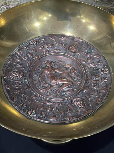 海外回流精品拍卖（五一专场） 法国回流铜托盘摆件（高16cm，直径18.5cm）