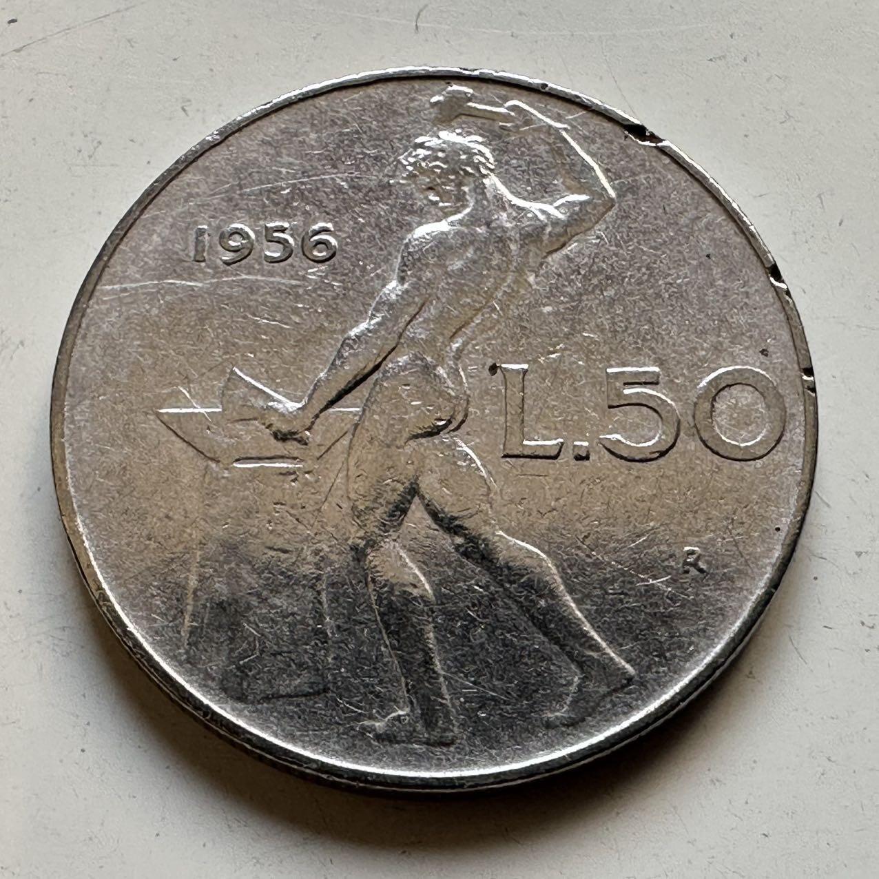 🌹外币初藏🌹🐯2025年第70场  每周二四六晚8️⃣点 接代拍 意大利1956年50里拉