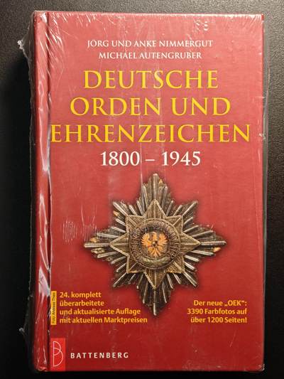 【德藏】世界币章拍卖第135期（拍品征集中~欢迎藏友联系） - 全新未拆封 最新版 第24版 德国1800-1945年勋章目录 全彩印刷 全书约1207页 硬壳精装