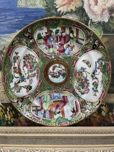 海外回流精品拍卖 - 法国回流清代广彩盘子（直径：19.8cm）