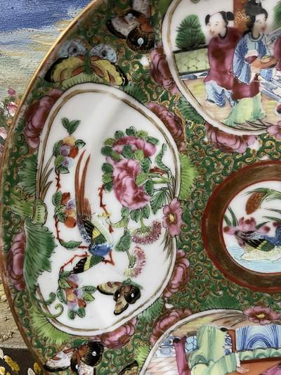 海外回流精品拍卖（五一专场） 法国回流清代广彩盘子（直径：19.8cm）