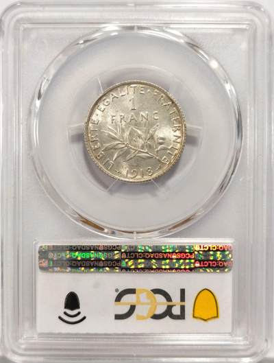 博洋堂世界钱币拍卖第129期（全场包邮） PCGS MS63 法国1918年播种女神1法郎银币
