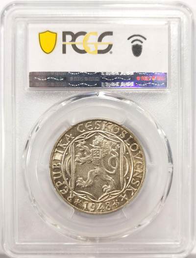 博洋堂世界钱币拍卖第129期（全场包邮） PCGS MS64 捷克斯洛伐克1948年查尔斯大学600周年100克朗纪念银币
