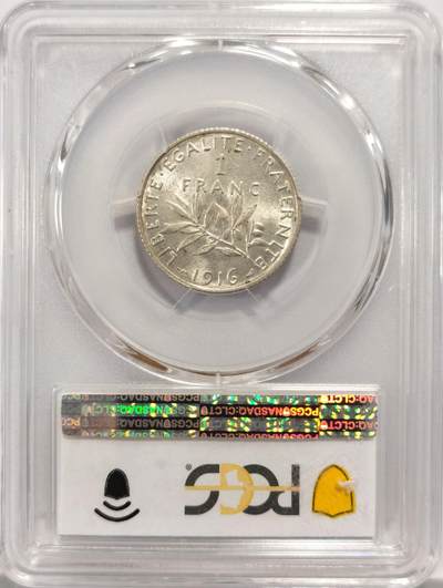 博洋堂世界钱币拍卖第129期（全场包邮） PCGS AU58 法国1916年播种女神1法郎银币