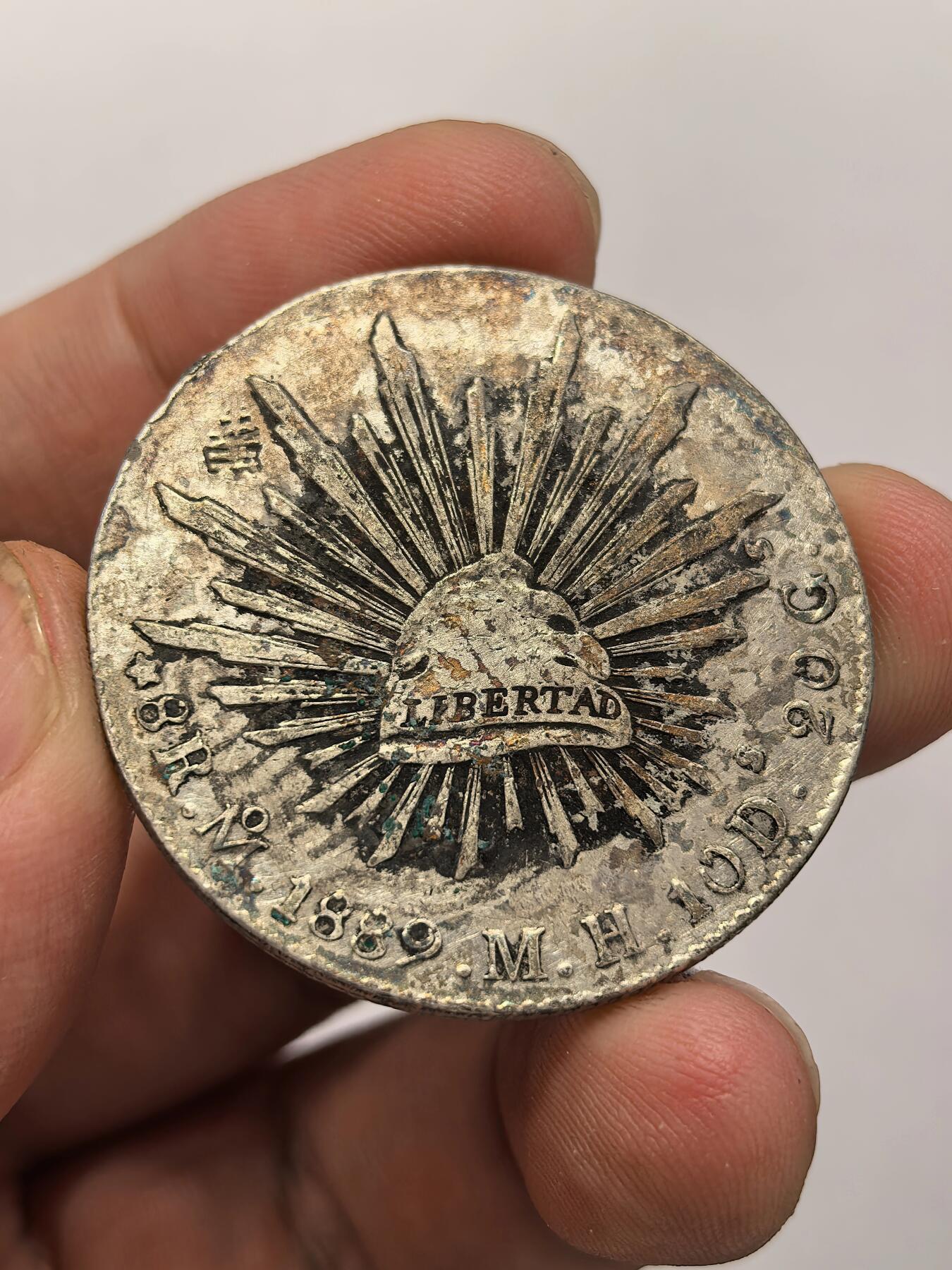 博洋堂世界钱币拍卖第129期（全场包邮） 墨西哥花边鹰洋1889MO MH 墨批