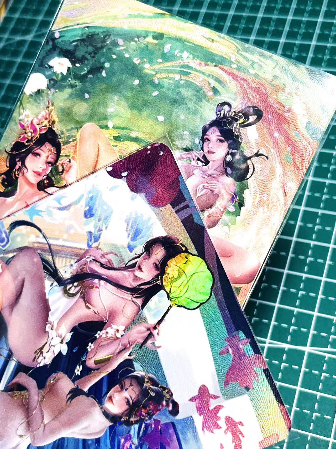 显眼宝21期 颜值精选 墨卡文创卡牌  四季系列  卡册卡对卡2张  折彩工艺 大卡尺寸63*88