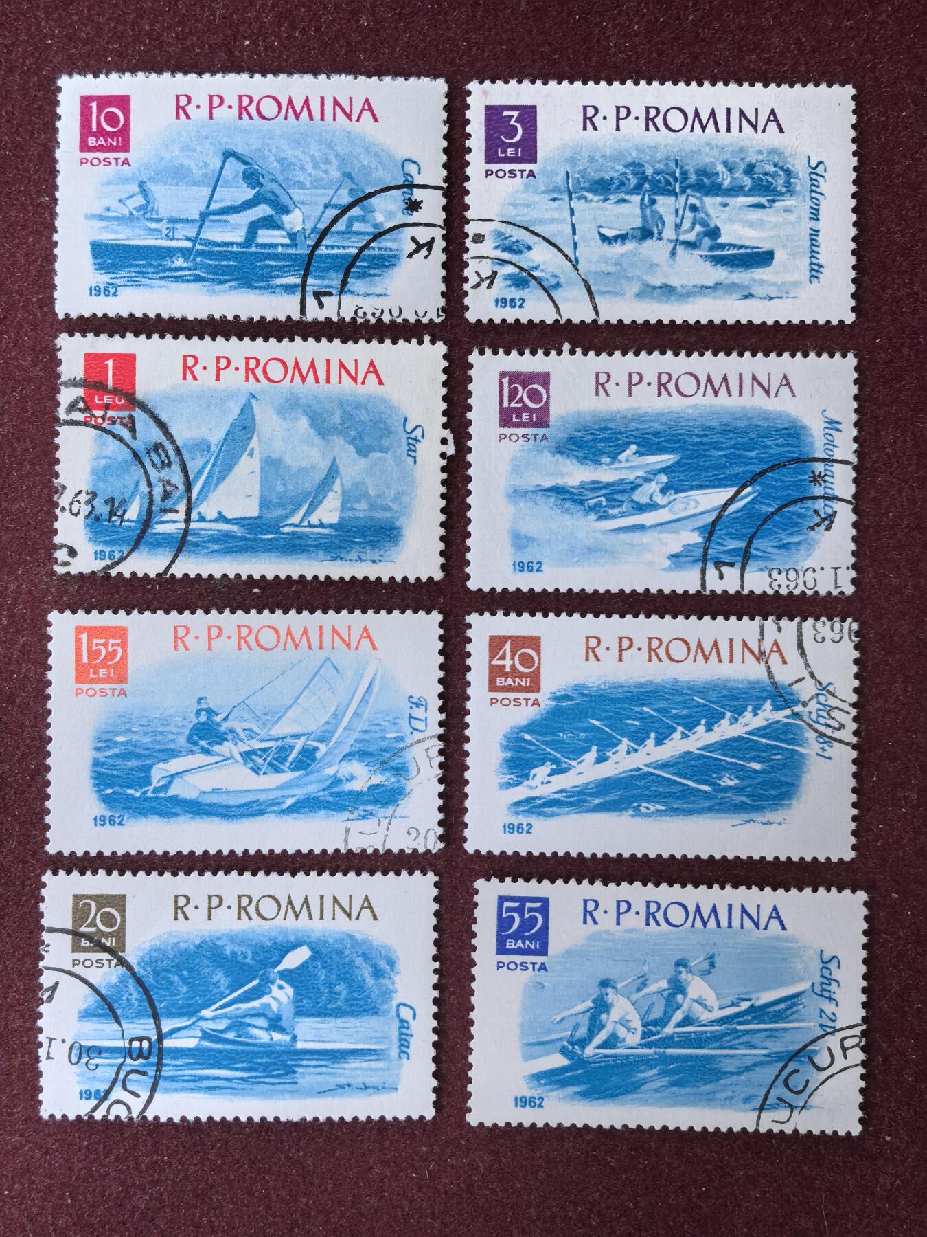 联合阁邮币社™ ——“精品多国邮票”👍🏻👏🏻👍🏻👏🏻 罗马尼亚1962 帆船赛艇运动 8全