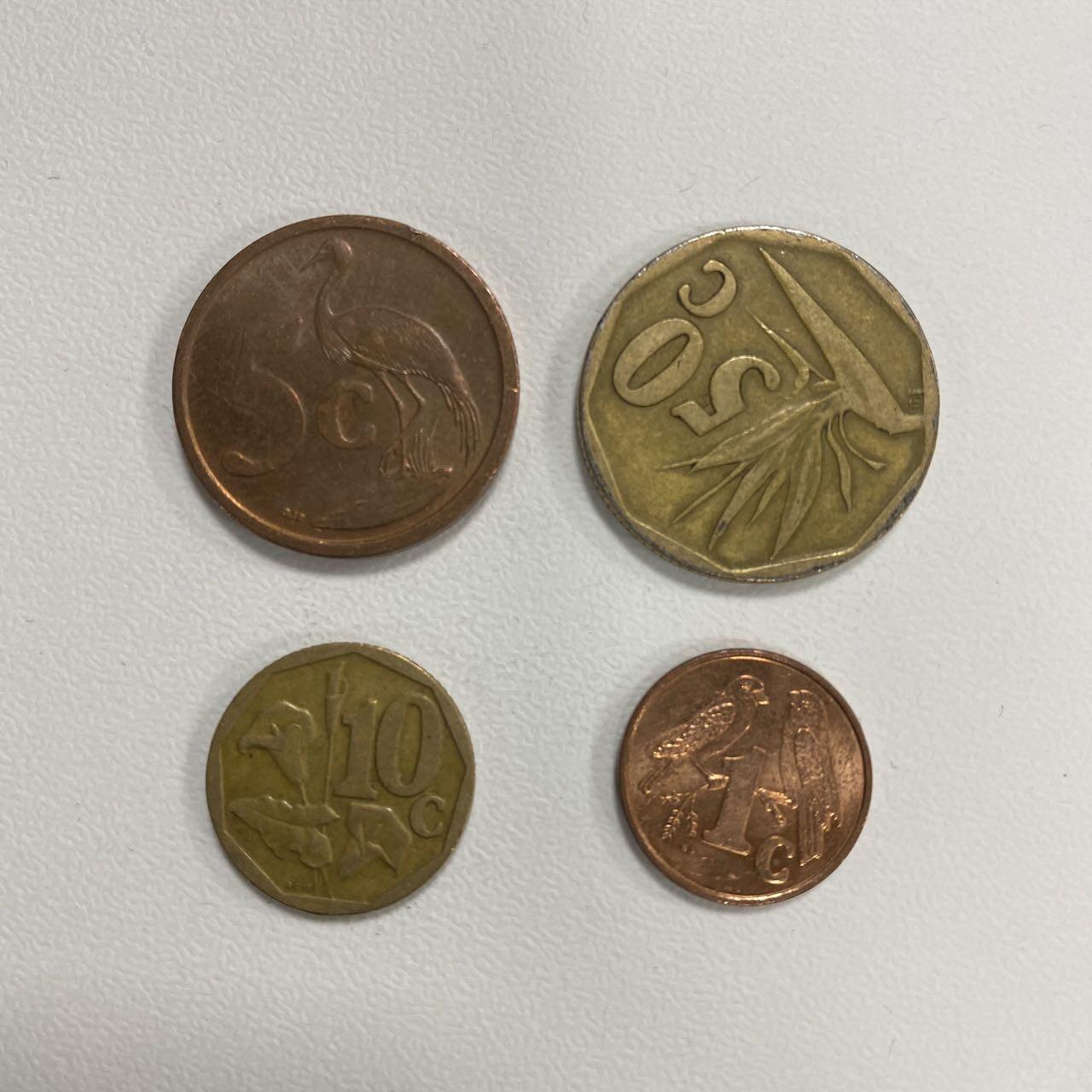 南非 4枚 硬币 