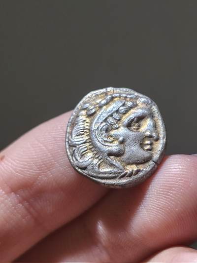 7.15星盘世界钱币古典精品专场，牢孙严选 - 极美品！古希腊大力神一德拉科马银币，继业者战争时期铸造打至，居中深峻，这一枚是非常特殊，狮子的鬃毛是花瓣形式的，而且带有浓烈的金彩包浆，铭文亚历山大的非常清晰，背面宙斯的细节非常完美，目前，此枚类似品相的大力神在国外拍卖价格一般在230欧元到300欧元之间，不含佣金和国际邮费