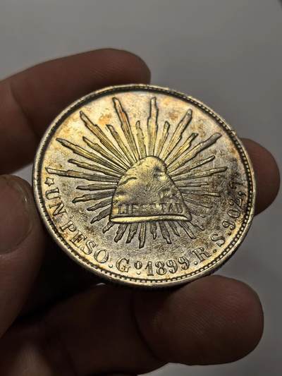 博洋堂世界钱币拍卖第129期（全场包邮） 墨西哥直边鹰洋1899GO RS 带光无戳