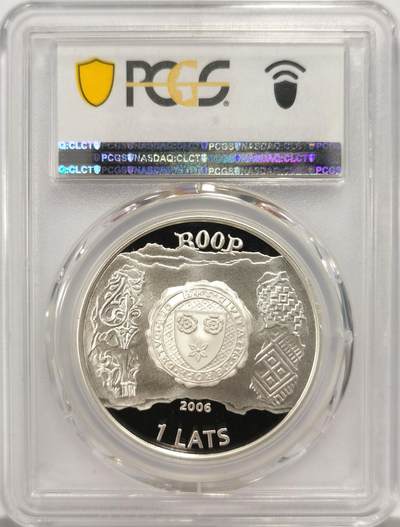 博洋堂世界钱币拍卖第129期（全场包邮） PCGS PR69DCAM 拉脱维亚2006年斯特鲁普1Lats纪念银币，冠军分