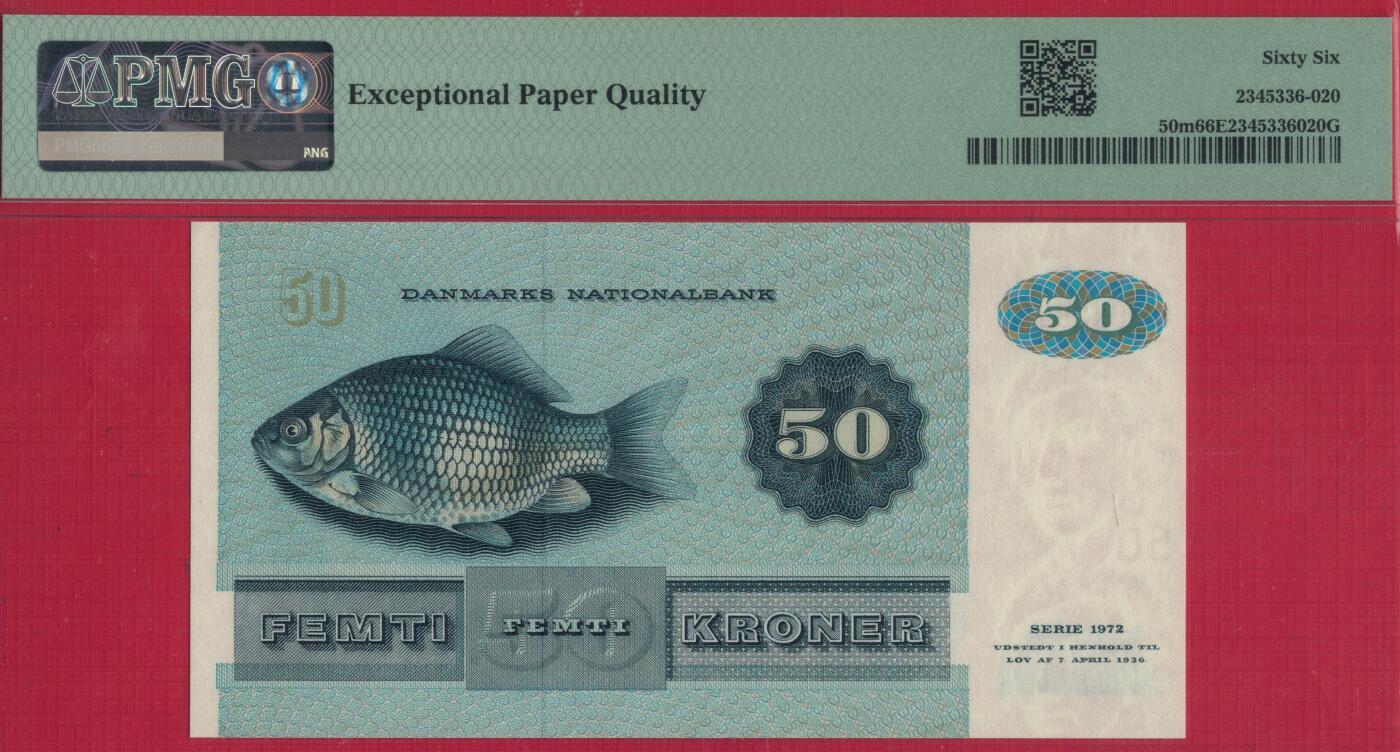 丹麦1996年50克朗 P-50m 无47 签名如图 实物图 UNC