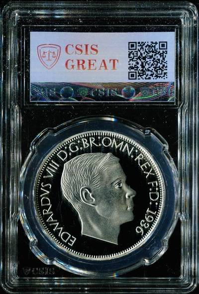 CSIS-GREAT评级精品钱币拍卖第三百零六期 爱德华八世 圣乔治马剑屠龙 臆造币章 CSIS68