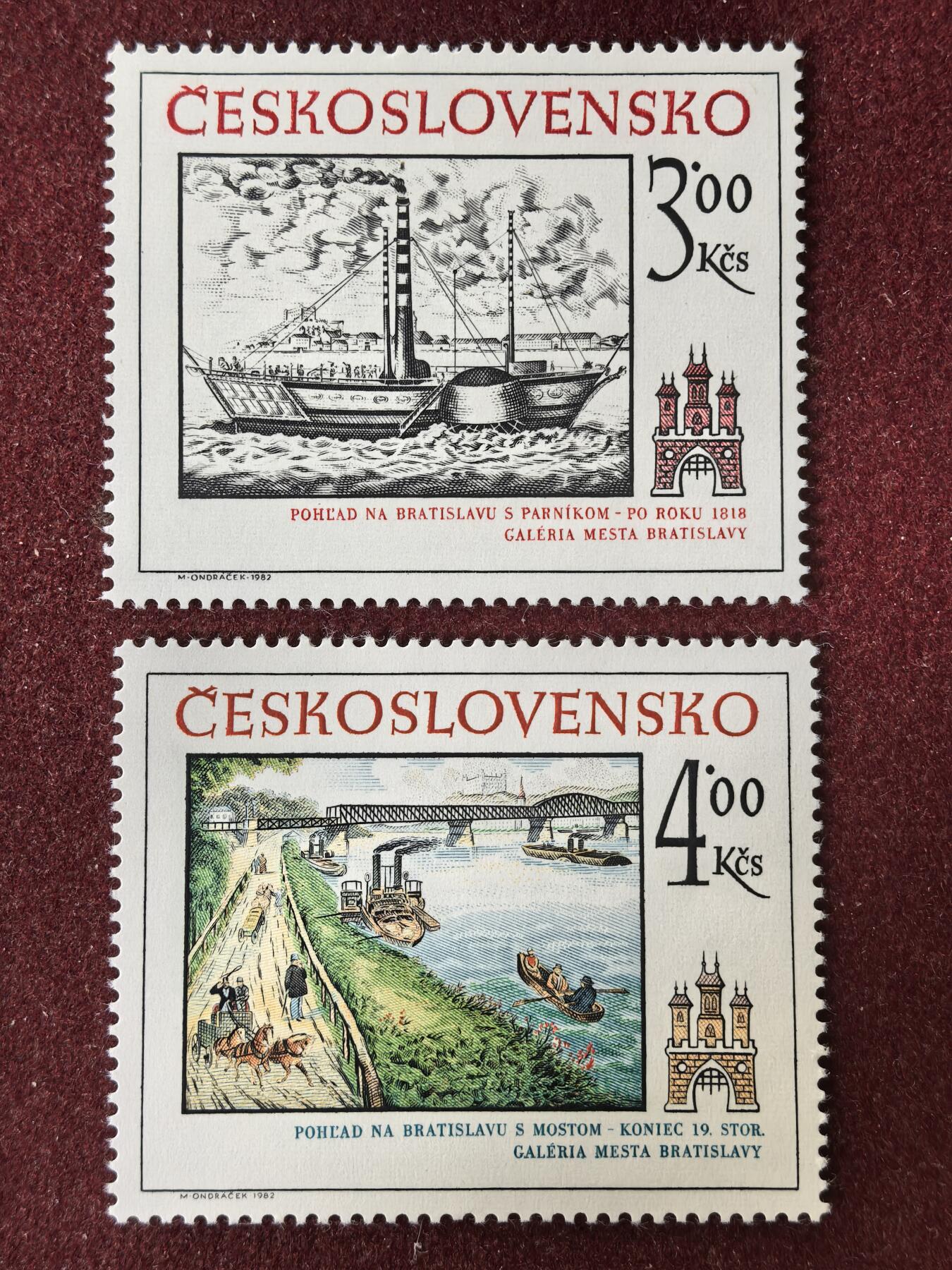 联合阁邮币社™ ——“精品多国邮票”👍🏻👏🏻👍🏻👏🏻 捷克 1982年 布拉迪斯拉发艺术珍品  2全新