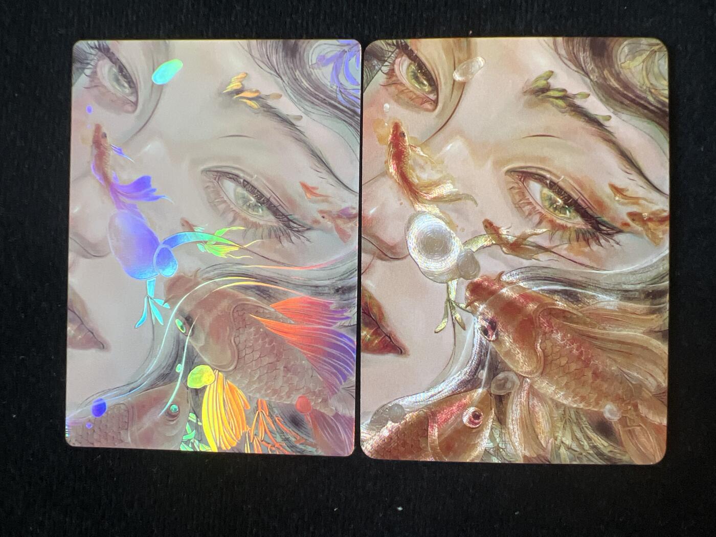 卡牌发烧友第7期（收拍品，各类国潮卡牌，不寄存，自制卡难免瑕疵，可能存在出厂瑕疵，品控介意勿拍！） 卡联社 山海美人 鲤鱼二 粗闪➕彩闪