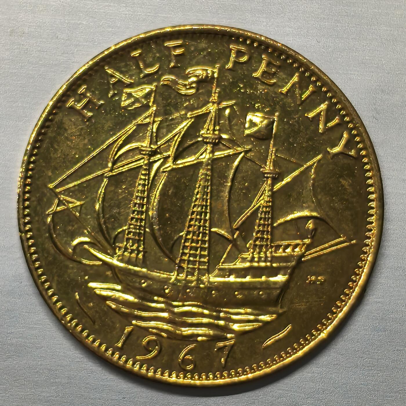 Krab外币市集Vol.17 英国1967年半便士镀金