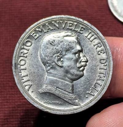 南宋泉阁俄币 外币 国币 专场第十四期【送拍无额外佣金】 - 意大利 1914年 2里拉 马车银币 光度很好 美品