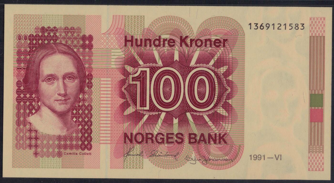 挪威1991年100克朗 P-43d 无47 实物图 UNC