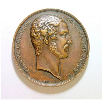 【艺术】法国艺术大章1842年 皇太子菲利普去世高浮雕精制大铜章 53MM - 【艺术】法国艺术大章1842年 皇太子菲利普去世高浮雕精制大铜章 53MM