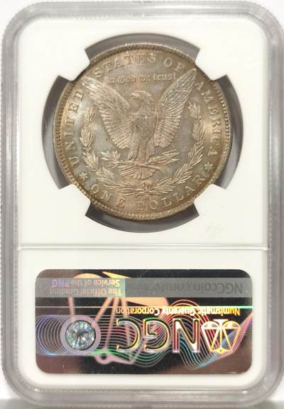 博洋堂世界钱币拍卖第129期（全场包邮） 1884年美国摩根银币O版NGC-MS64，原汁原味双面彩老包浆，包浆醇厚，状态一流。