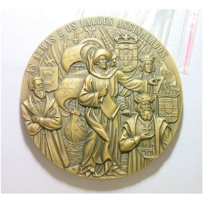 【艺术】葡萄牙艺术大章 大航海时代四巨头 恩里克、迪亚士、达伽马、麦哲伦 高浮雕精制巨型大铜章 90MM 276克 发行量1500枚 - 【艺术】葡萄牙艺术大章 大航海时代四巨头 恩里克、迪亚士、达伽马、麦哲伦 高浮雕精制巨型大铜章 90MM 276克 发行量1500枚