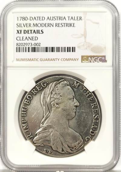 博洋堂世界钱币拍卖第129期（全场包邮） NGC XF92 奥匈帝国1780大奶妈，早期后铸双须版