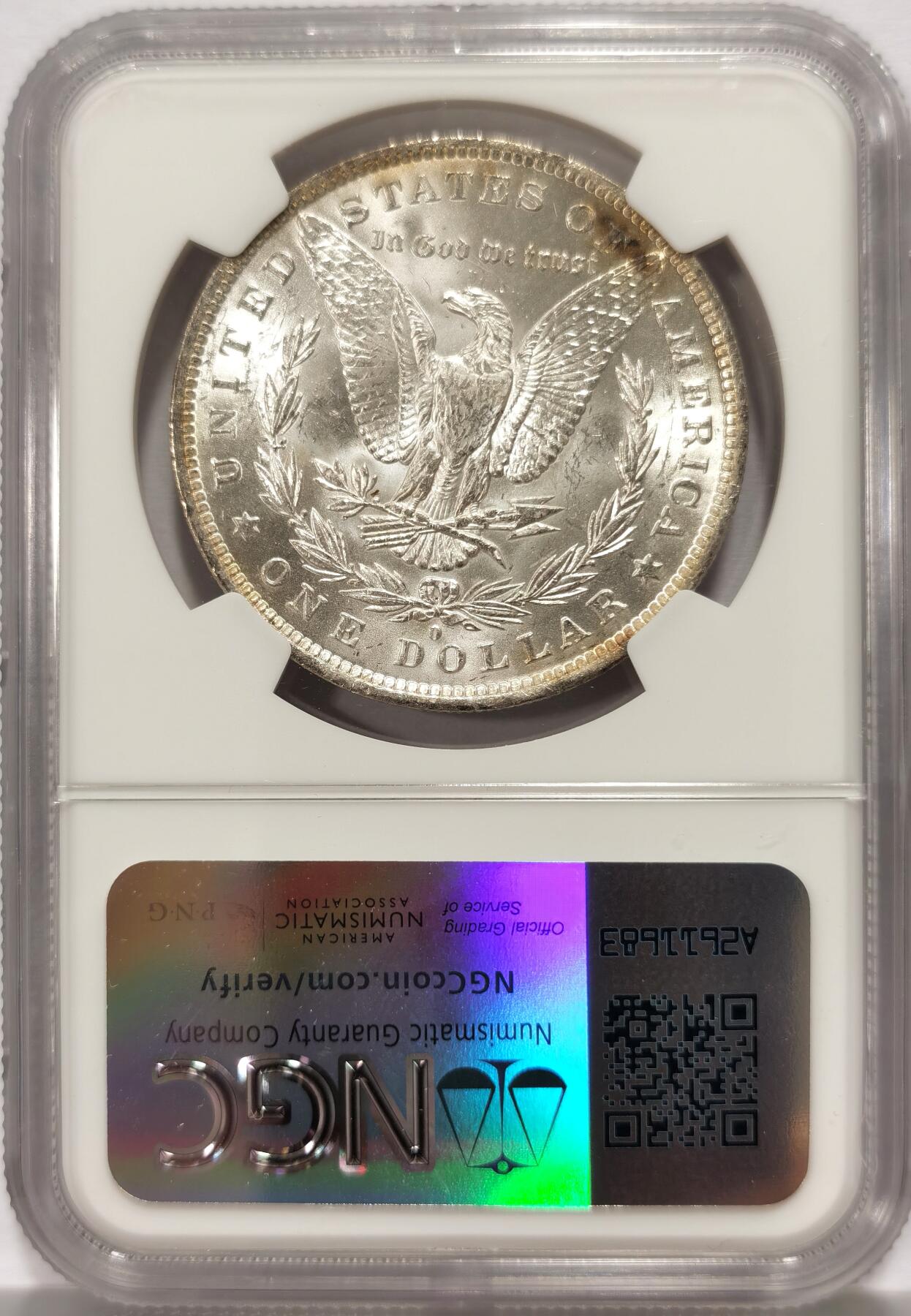 博洋堂世界钱币拍卖第129期（全场包邮） NGC MS62 美国1884年O版摩根银币，币面干净利落，非常漂亮