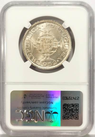 博洋堂世界钱币拍卖第129期（全场包邮） NGC MS65 澳门1952年5PATACAS，真正的开卷顶级品相